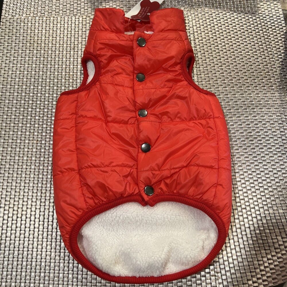 COLLECTION XIIX Large💖 30-44 lb Fleece Pet Dog Red White Coat $40💖